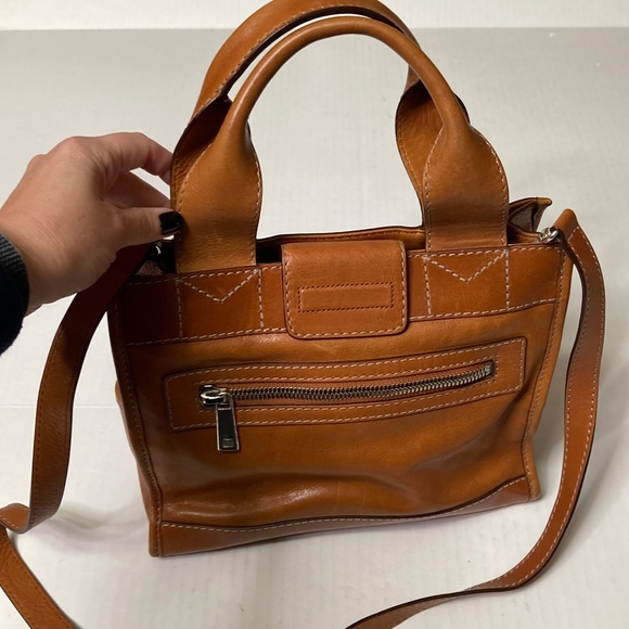 Vintage Michael Kors Brown Leather Two Handle Box Purse With Strap Y2K - Picture 2 of 15